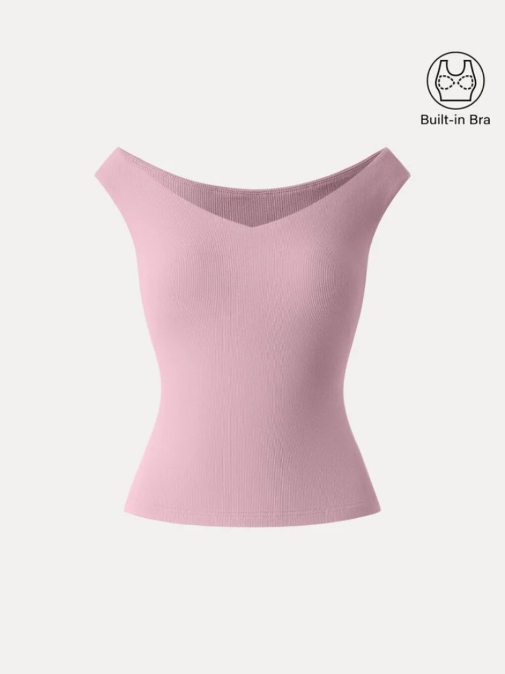 Essential V-neck New Airy Bra Top - Rose Quartz